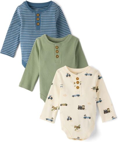 Gymboree Baby Boys' And Newborn Long Sleeve Bodysuits,3-pack in Kuwait