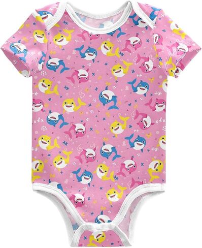 Baby Bodysuits Short Sleeve 100 Money Pattern Unisex Baby Onesie Cotton Clothes in Kuwait