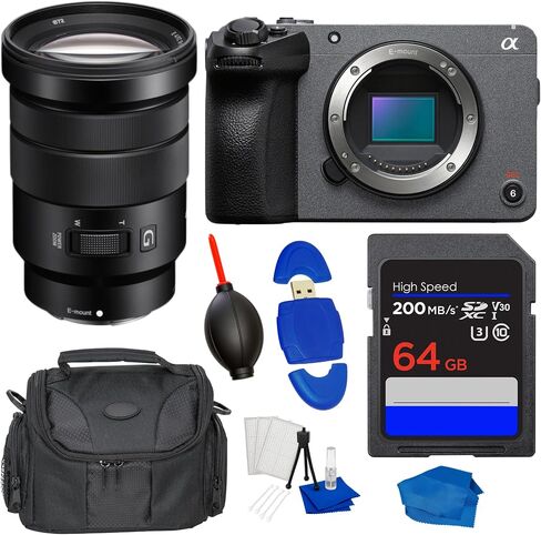 Sony FX30 Digital Cinema Camera & Sony E PZ 18-105mm f/4 G OSS Lens Bundle – 4K Super 35 Sensor, Fast Hybrid AF with 64GB Memory Card, Bag, Tripod & Cleaning Accessories (Renewed) in Kuwait