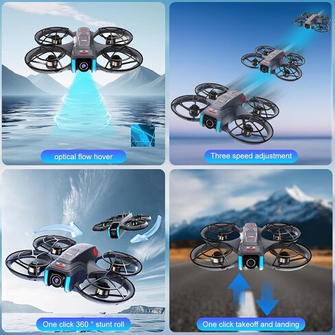 OBEST Drone with Camera, 4.5-inch Screen Remote Control, Smart Obstacle Avoidance, 90-Degree Adjustable Camera, SD Card Included, 2 Batteries, Suitable for Adults and Beginners in Kuwait