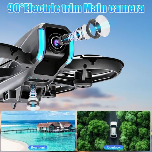 OBEST Drone with Camera, 4.5-inch Screen Remote Control, Smart Obstacle Avoidance, 90-Degree Adjustable Camera, SD Card Included, 2 Batteries, Suitable for Adults and Beginners in Kuwait