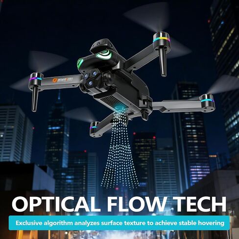 Drone with camera, screen on controller, drone with obstacle avoidance | Drone with camera 2 Batteries, Optical Flow Positioning, One-Touch Takeoff/Landing, drone with camera for kids, Red in Kuwait