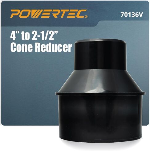 POWERTEC 70338-P2V 4 Inch Hose to 2-1/2 Inch Hose Cone Reducer w/Stainless Steel Thumb Screw Hose Clamps, Dust Collection Fittings for Dust Collection Hose, Dryer Vent Hose & Shop Vacuum Hose in Kuwait