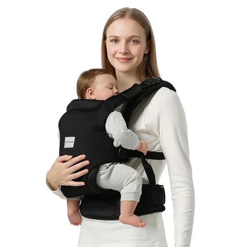 MISSWISDOM Baby Carrier Newborn to Toddler, Easy Adjustable Toddler Carrier for 7-30lbs, Baby Holder Wrap Carrier, Breathable Mesh Fabric Infant Kangaroo Hip Carriers with Lumbar Support, Black in Kuwait