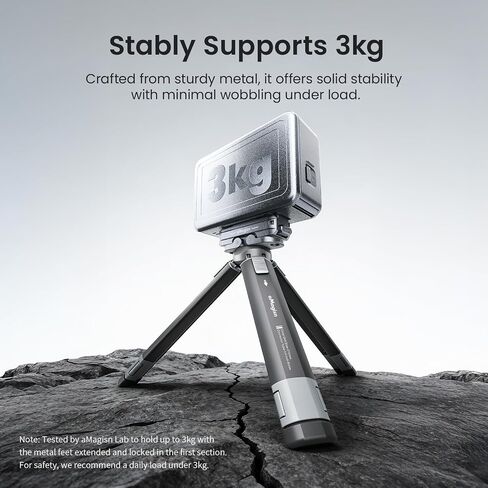 Metal Mini Tripod for Insta360 Luna Ultra/DJI Osmo Pocket 4P Accessories | Extendable Desktop Stand with 1/4" Screw, 3KG/6.6LB Load Capacity, Compact Vlogging Camera Tripod for Insta360 & Osmo Action in Kuwait