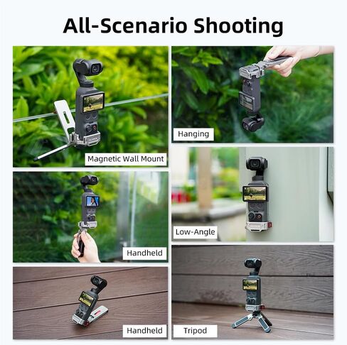 Magnetic Tripod Stand for DJI Osmo Pocket 4/3 Accessories | Aluminum Alloy Foldable Expansion Stand, with Hidden Mantis Hook, Cold Shoe, Desktop Handheld Hanging Vlog Tripod Mount in Kuwait