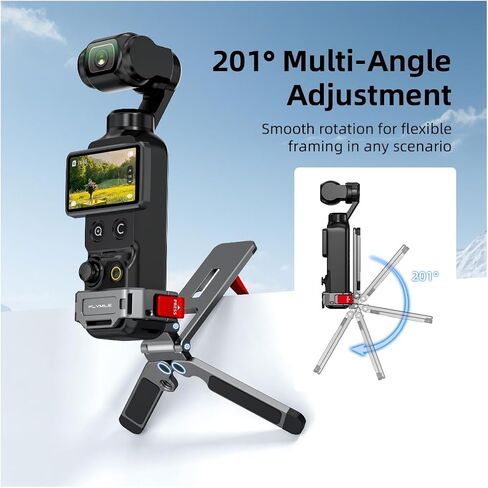 Magnetic Tripod Stand for DJI Osmo Pocket 4/3 Accessories | Aluminum Alloy Foldable Expansion Stand, with Hidden Mantis Hook, Cold Shoe, Desktop Handheld Hanging Vlog Tripod Mount in Kuwait