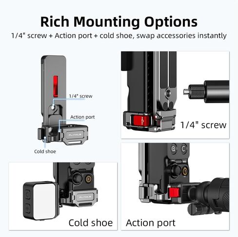 Magnetic Tripod Stand for DJI Osmo Pocket 4/3 Accessories | Aluminum Alloy Foldable Expansion Stand, with Hidden Mantis Hook, Cold Shoe, Desktop Handheld Hanging Vlog Tripod Mount in Kuwait