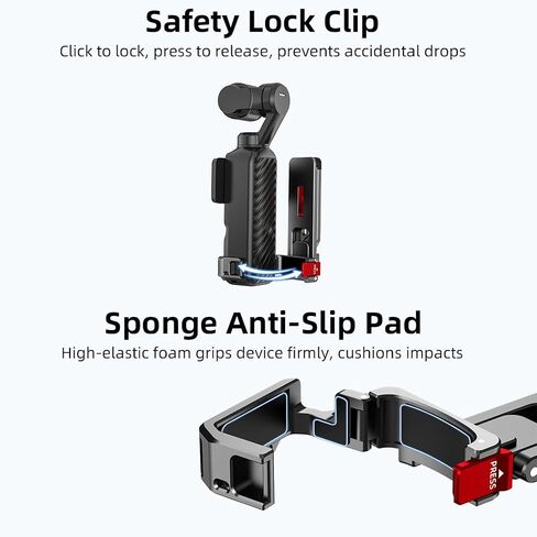 Magnetic Tripod Stand for DJI Osmo Pocket 4/3 Accessories | Aluminum Alloy Foldable Expansion Stand, with Hidden Mantis Hook, Cold Shoe, Desktop Handheld Hanging Vlog Tripod Mount in Kuwait