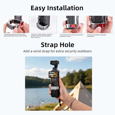 Magnetic Tripod Stand for DJI Osmo Pocket 4/3 Accessories | Aluminum Alloy Foldable Expansion Stand, with Hidden Mantis Hook, Cold Shoe, Desktop Handheld Hanging Vlog Tripod Mount in Kuwait