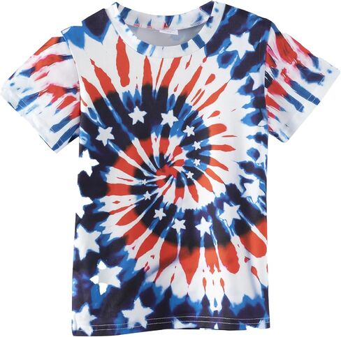 4th of July Kids Shirt Girls Boys Toddler USA Flag Tees Red White and Blue Patriotic T-Shirts 4-10 Years in Kuwait