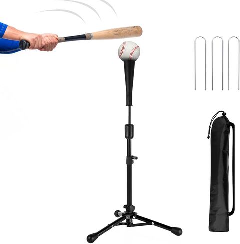 23.5 to 39.76 Inches Baseball Tee for Kids, Batting Tees for Baseball with Carry Bag, Portable Stable Tanner Tee, Baseball Training Equipment Aged 5-12, Softball Tee for Batting and Hitting in Kuwait