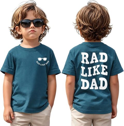 CM C&M WODRO Toddler Boys Fathers Day Shirts Rad Like Dad T-Shirt Kids Cool Father's Day Tees Funny Summer Short Sleeve Tops in Kuwait