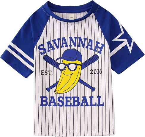 Kid Boy Girl Baseball Shirt Toddler Banana Tshirt Banana Graphic Tee Baseball Team Fan Outfit Funny Game Day Top 2-8Y in Kuwait