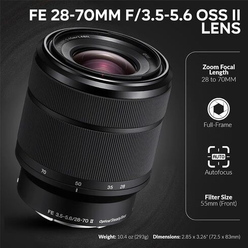 Sony Alpha a7 IV 33MP 4K Ultra HD Mirrorless Camera with FE 28-70mm f/3.5-5.6 OSS II Lens, Black - Bundle with 128GB Memory Card, Backpack, Extra Battery, and Filter Kit in Kuwait