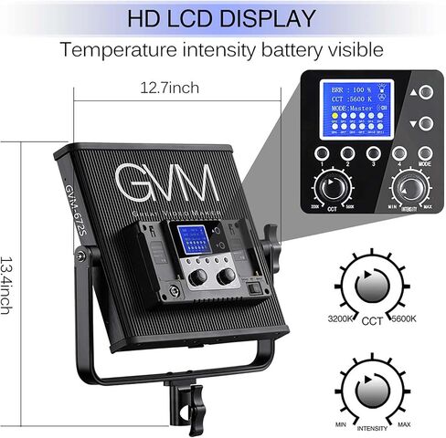 GVM 40W LED Panel Light Kit with Stands, 3200K-5600K Bi Color Photography Light with Remote Controller, 2 Packs Video Light for Studio Photography, YouTube, and Live Streaming, CRI 97+ in Kuwait