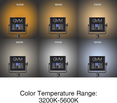 GVM 40W LED Panel Light Kit with Stands, 3200K-5600K Bi Color Photography Light with Remote Controller, 2 Packs Video Light for Studio Photography, YouTube, and Live Streaming, CRI 97+ in Kuwait
