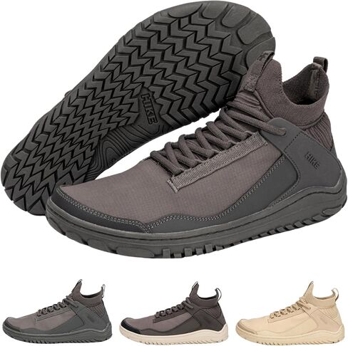 Hike Avara Trek Barefoot Hiking Shoes – Non-Slip & Trail-Grip Hiking Boots for Women Men | Zero-Drop Minimalist Outdoor Shoes with High-Cut Ankle Support for Trekking, Camping & Mountain Trails in Saudi Arabia