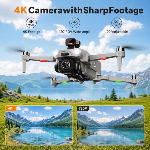 M24 MAX Drones with 8K Camera for Adults, Drone with 4.5 inch Touchscreen | 90 Mins Flight Time, 3KM Long Control Range, One-Key Airdrop, 360° Obstacle Avoidance, Auto Return Drone for Beginner Gift in Kuwait