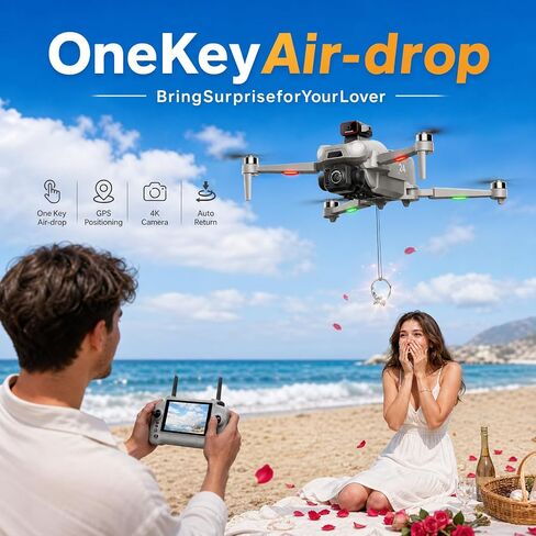 M24 MAX Drones with 8K Camera for Adults, Drone with 4.5 inch Touchscreen | 90 Mins Flight Time, 3KM Long Control Range, One-Key Airdrop, 360° Obstacle Avoidance, Auto Return Drone for Beginner Gift in Kuwait