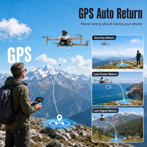 M24 MAX Drones with 8K Camera for Adults, Drone with 4.5 inch Touchscreen | 90 Mins Flight Time, 3KM Long Control Range, One-Key Airdrop, 360° Obstacle Avoidance, Auto Return Drone for Beginner Gift in Kuwait
