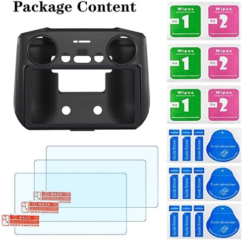 Screen Protector Compatible with DJI Mini 3/Mini 3 Pro,Mavic 3 RC Remote Controller, Tempered Glass Film Anti-Scratch High Definition Full Coverage and Soft Protective Silicone Case Cover Sleeve in Kuwait