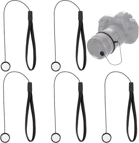 5 PCS Lens Cap Leash, Anti-Lost Lens Cap Keeper with Elastic String, Camera Caps Tether for Nikon Sony Sigma and Others SLR DSLR SLR Mirrorless Cameras in Kuwait