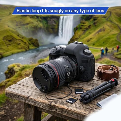5 PCS Lens Cap Leash, Anti-Lost Lens Cap Keeper with Elastic String, Camera Caps Tether for Nikon Sony Sigma and Others SLR DSLR SLR Mirrorless Cameras in Kuwait