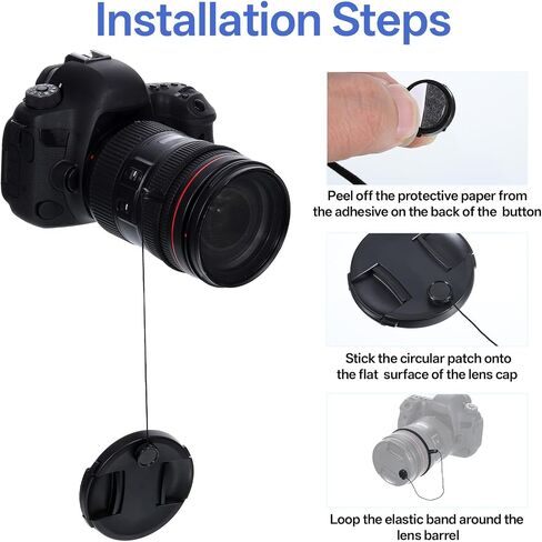 5 PCS Lens Cap Leash, Anti-Lost Lens Cap Keeper with Elastic String, Camera Caps Tether for Nikon Sony Sigma and Others SLR DSLR SLR Mirrorless Cameras in Kuwait