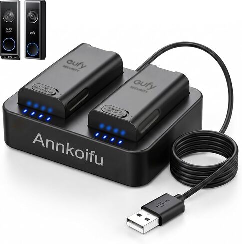 Battery Charger for Eufy Video Doorbell E340/C31, Dual Battery Charger Station for Eufy Doorbell Rechargeable Battery (Batteries NOT Included) in Kuwait