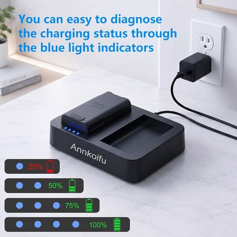 Battery Charger for Eufy Video Doorbell E340/C31, Dual Battery Charger Station for Eufy Doorbell Rechargeable Battery (Batteries NOT Included) in Kuwait