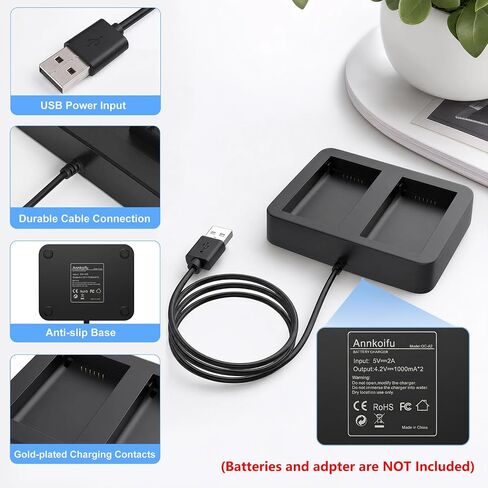 Battery Charger for Eufy Video Doorbell E340/C31, Dual Battery Charger Station for Eufy Doorbell Rechargeable Battery (Batteries NOT Included) in Kuwait