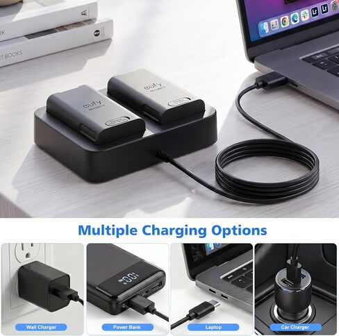 Battery Charger for Eufy Video Doorbell E340/C31, Dual Battery Charger Station for Eufy Doorbell Rechargeable Battery (Batteries NOT Included) in Kuwait