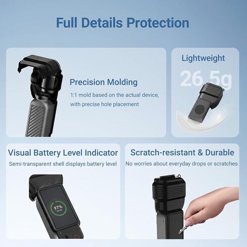 Gimbal Screen Protective Cover Case for DJI Osmo Pocket 4 Accessories | Flip Hard Case, Hard Shell Gimbal Guard, Portable, Shock-resistant, Dust-proof, for Travel & Daily Use in Kuwait