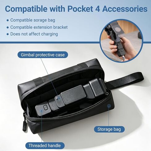Gimbal Screen Protective Cover Case for DJI Osmo Pocket 4 Accessories | Flip Hard Case, Hard Shell Gimbal Guard, Portable, Shock-resistant, Dust-proof, for Travel & Daily Use in Kuwait