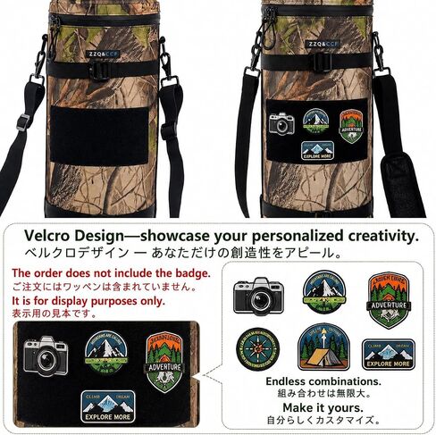 ZZQ&CCF Camera Lens Backpack for Lens Cover for Sony FE 100-400mm F4.5 GM OSS, Camo One Lens One Camera Bag, Water-Resistant Lens Case for Outdoor Photography # Update Jungle Leaf in Kuwait