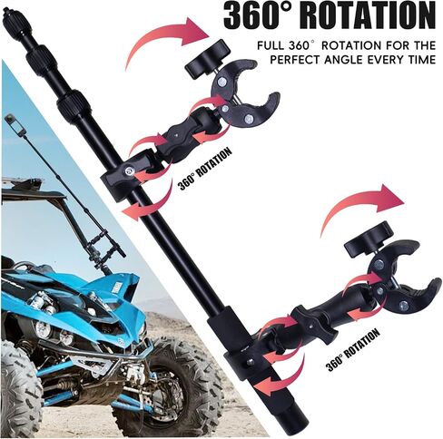 Motorcycle Mount for Insta 360 X4 X5, 59" Concealed Selfie Stick Kit, Bicycle Handlebar Clip Mount, Suitable for Motorcycles Bicycle Riding Recording, for GoPro Camera Accessories in Kuwait