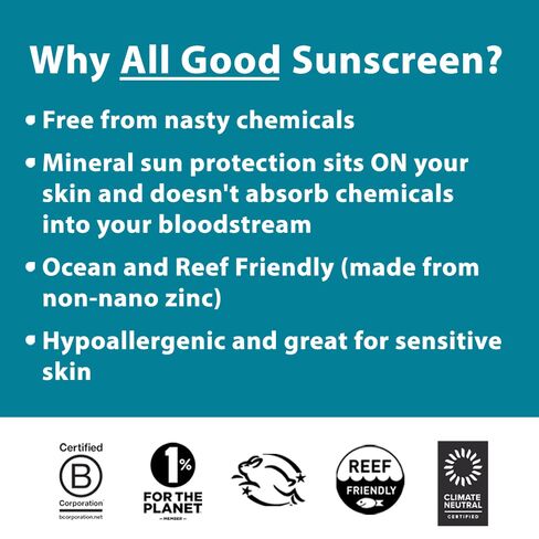 All Good Baby & Kids Sunscreen Spray - UVA/UVB Broad Spectrum, SPF 30, Zinc Oxide, Coral Reef Friendly, Water Resistant, Calendula, Aloe (6 oz)(2-Pack) in Kuwait