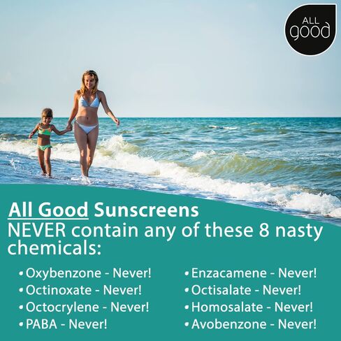 All Good Baby & Kids Sunscreen Spray - UVA/UVB Broad Spectrum, SPF 30, Zinc Oxide, Coral Reef Friendly, Water Resistant, Calendula, Aloe (6 oz)(2-Pack) in Kuwait
