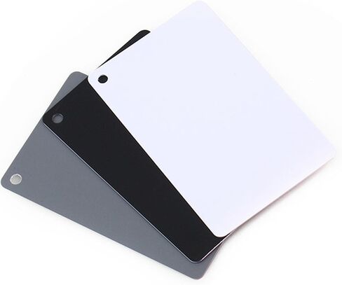 White Balance Card Set, 3 in 1 18% Gray Cards Custom Color Calibration Grey White Balance Card, Gray, White, Black in Kuwait
