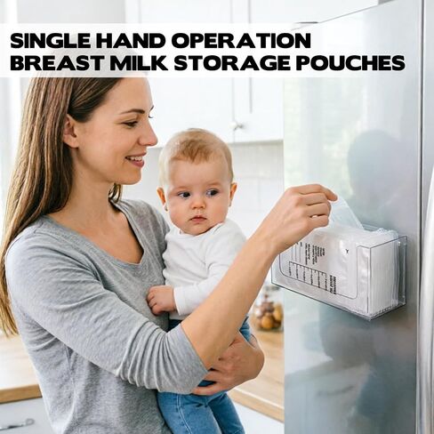 Magnetic Breastmilk Storage Bag Organizer Strong Magnetic & Wall Mount Milk Bag Holder Compatible with Lansinoh Medela Momcozy All Breast Milk Bags Space Saving Fridge Freezer Storage in Saudi Arabia