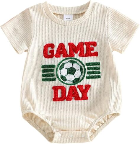 Amnnchya Newborn Baby Boy Girl Clothes Soccer Waffle One Piece Bubble Romper Infant Cute summer Jumpsuit For Boys Girls in Kuwait