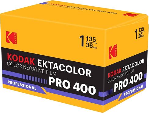 Kodak Ektacolor Pro 400 Color Negative Film (35mm Roll Film, 36 Exposures) - 2-Pack with Microfiber Cleaning Cloth in Kuwait