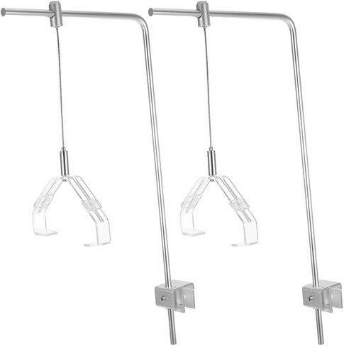 BESTYASH Aquarium Fish 2pcs Adjustable Tank Light Stand and Holder Bracket Aluminum Alloy Silver with Installation for Freshwater Saltwater Tanks in Kuwait