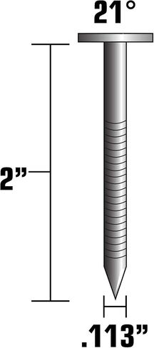 Metabo HPT Framing Nails | 2 In. x 0.113 | 21 Degree | Full Round Head | Hot Dipped Galvanized | Ring Shank | 1,000 Count | 20171SHPT in Kuwait