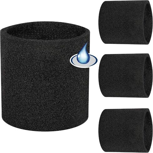 8 Pack 90107/90137 Shop Vac Reusable Dry Filters & 4 Pcs 90585 Foam Sleeve | with 6 Retaining Bands. Part# 90137/064792, Type T. 90107 Type S, 9010700. Fit for Multifit VF2002. 9058500, 9058533, Type R in Kuwait