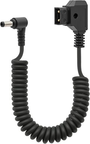 D-Tap to DC 5.5 2.5mm or 2.1mm 12V Right Angle Coiled Power Cable Compatible with KiPRO LCD Monitors, SmallHD, Lectrosonic, Blackmagic, Atomos Shogun Inferno, in Kuwait