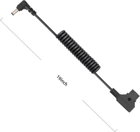 D-Tap to DC 5.5 2.5mm or 2.1mm 12V Right Angle Coiled Power Cable Compatible with KiPRO LCD Monitors, SmallHD, Lectrosonic, Blackmagic, Atomos Shogun Inferno, in Kuwait