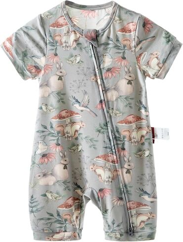 Baby Romper for Boys & Girls, 92% Modal+ 8% Spandex Newborn Short Sleeve Jumpsuit, Breathable Summer Outfit in Kuwait