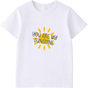 You are My Sunshine Toddler Boys' T-Shirt, White, Short Sleeve Graphic Tee with Sun Design in Kuwait